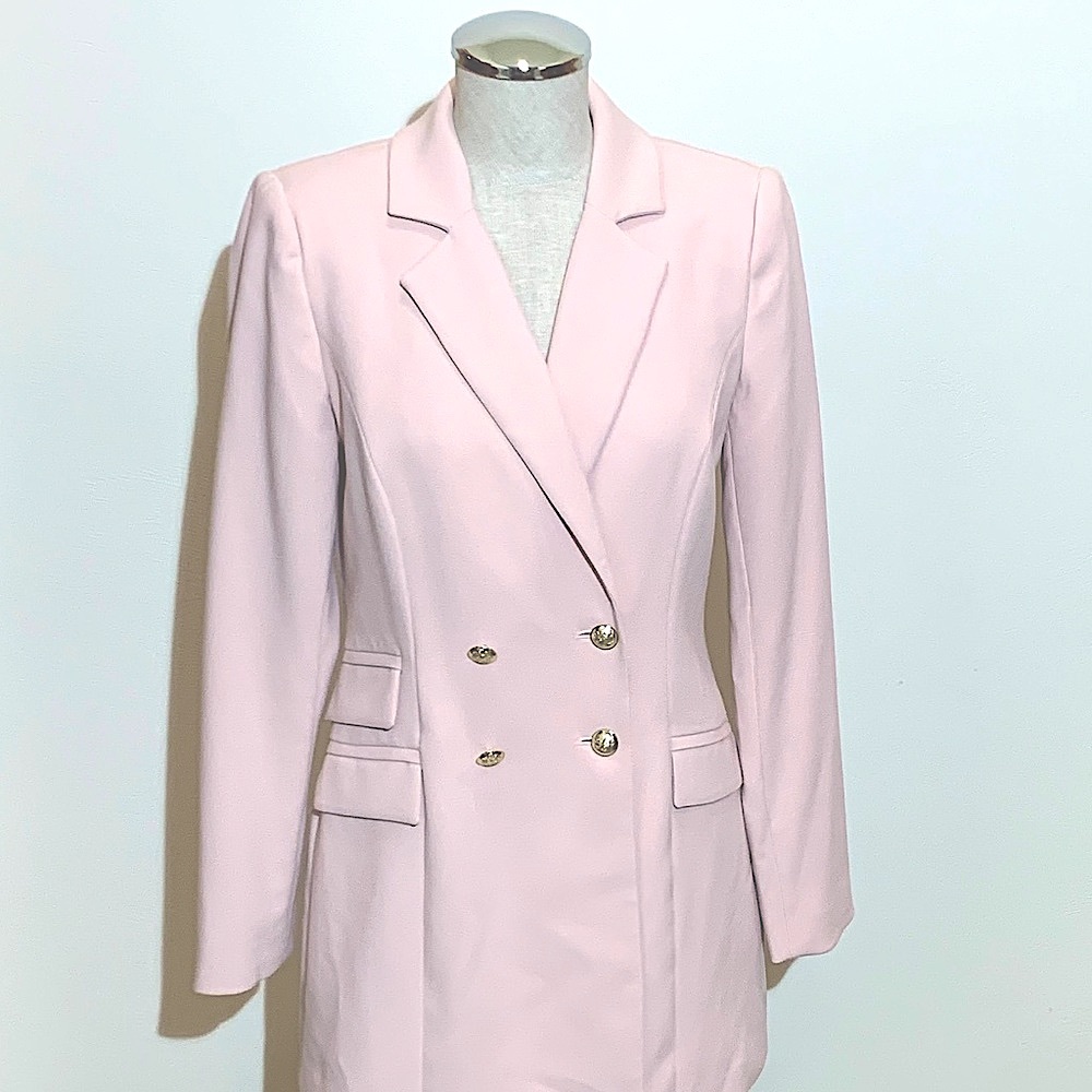 🔥NWOT Structured Double-breasted Longline Blazer - White House Black Mkt -Sz Sm - Picture 2 of 13